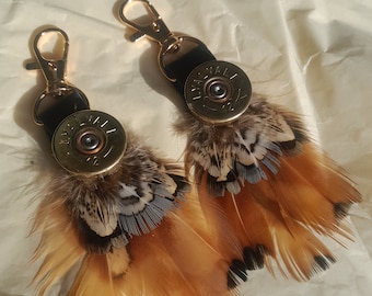 Pampilles courtes pour bottines en plumes de faisan