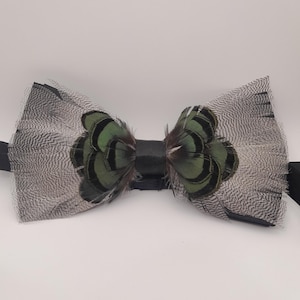 Pheasant And Duck Feather Bow Tie, Real Feather Bow Tie, Wedding Bowtie, Celebration appeal, Country appeal