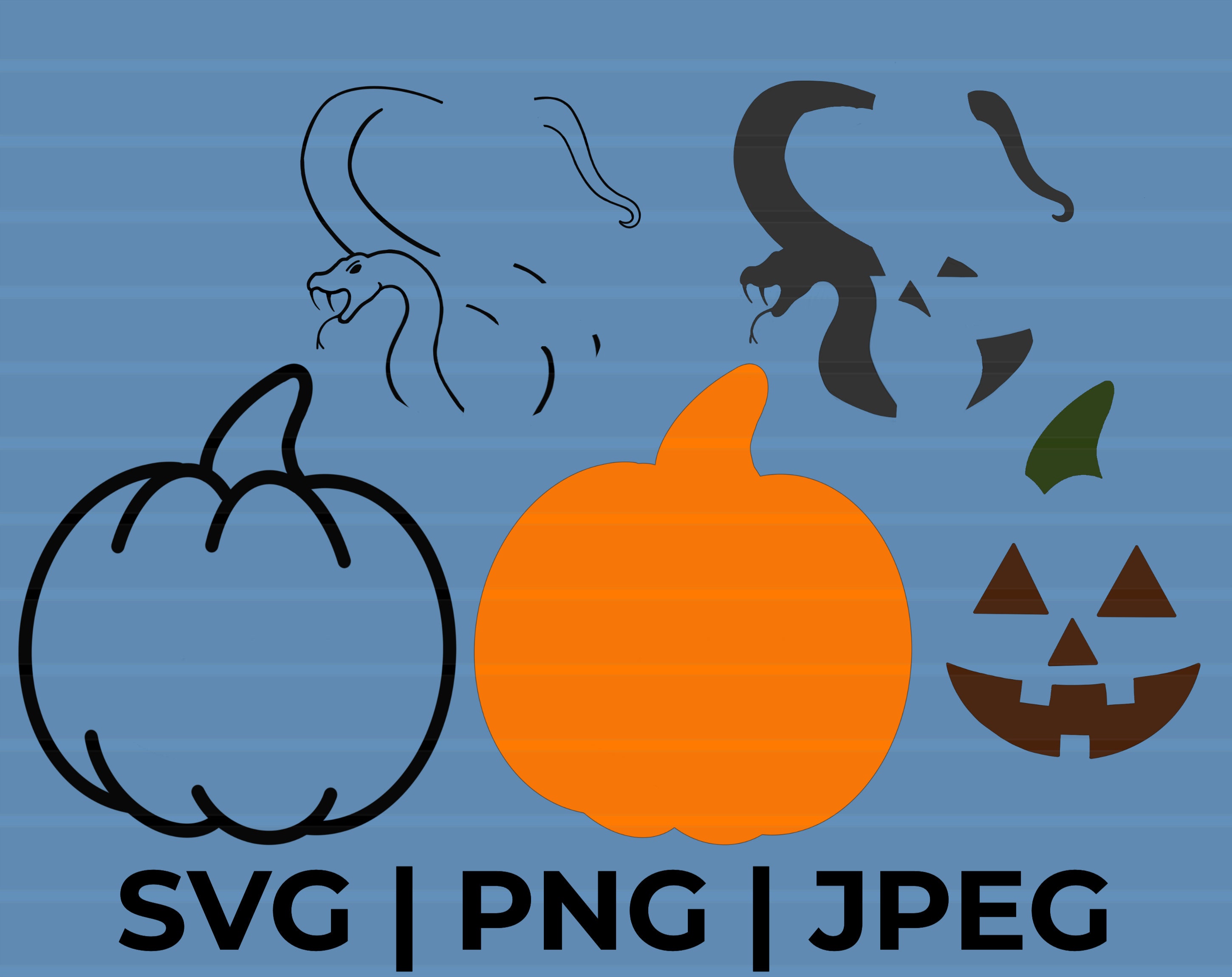 Snake SVG, Ball Python in Pumpkin, Halloween, Fall Snake SVG & PNG ...