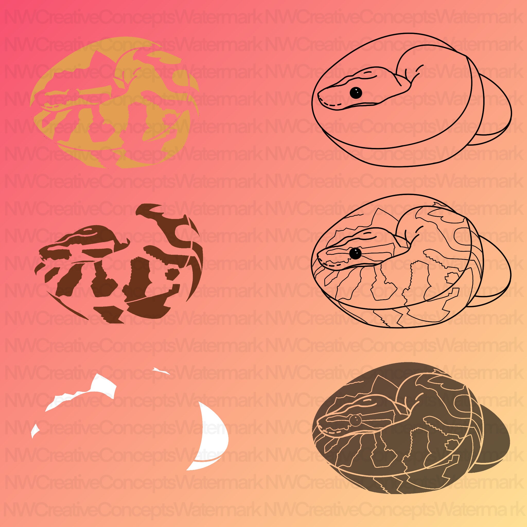 Snake SVG, Piebald Ball Python Snake SVG & PNG Download - Etsy Israel