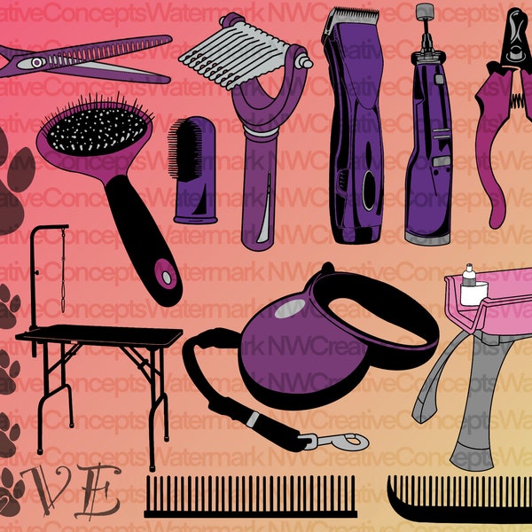 Dog Grooming Clipart Etsy UK