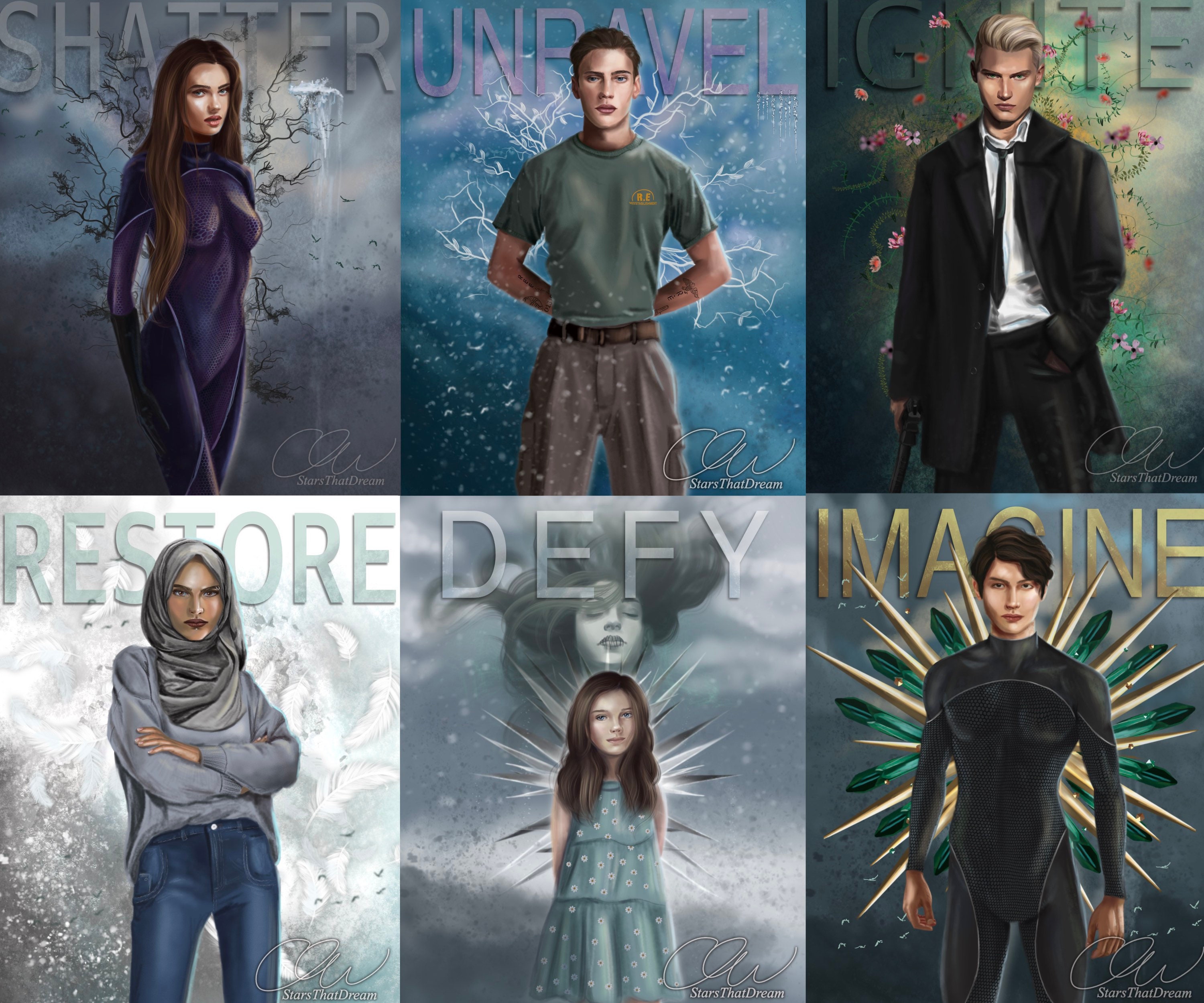 Shatter Me 6 piece print set 7x5 Etsy