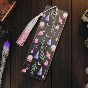 Magical Witchy Bookmark | Dark Academia Aesthetic | Cottagecore Book Accessory, Witchcore Stationery, Bookish Gift for Readers