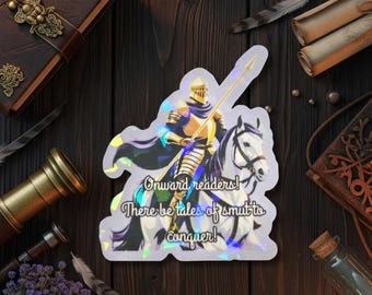 Funny Smut Sir Knight Holographic Sticker - Romantasy Book Lover Gift