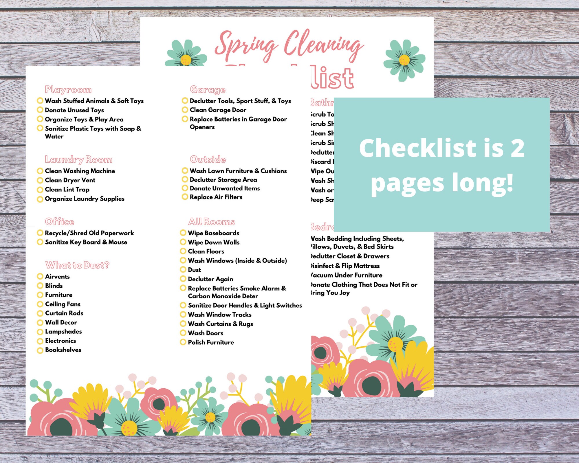 Spring Cleaning Checklist | Deep Clean Checklist |cleaning Printable ...
