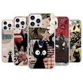 Black Cat Phone Case - Aesthetic Japan Kitty Art Cover for iPhone 15 Pro Max, 14, 13, 12, 11, 8 Plus, Samsung S23 Ultra, S22, S21 Pixel 8, 7 product logo