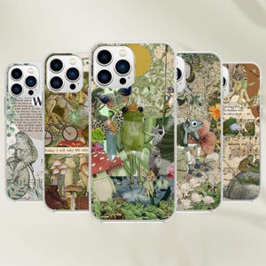 Custodia per telefono a forma di rana e fungo - Custodia Cottagecore Toad per iPhone 16 Pro Max 15 14 13 12 11 8 Plus, Samsung S25 Ultra S24 S23 S22 S21 Pixel 9 8
