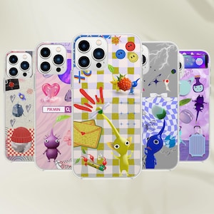 Coque de téléphone Pikmin - Cadeau pour enfant extraterrestre du jeu vidéo pour iPhone 16 Pro Max 15 14 13 12 11 X 8 Plus Samsung S25 Ultra S24 S23 FE Pixel 8