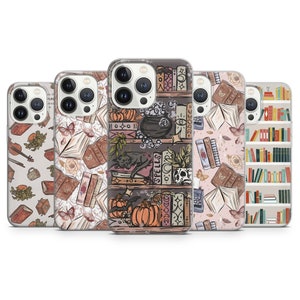 Étui pour téléphone portable - Étui artistique cadeau fille livresques pour iPhone 16 Pro Max 15 14 13 12 11 X 8 7 Plus Samsung S25 Ultra S24 S23 Pixel 8