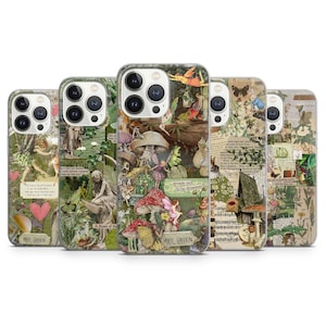 Custodia per telefono estetica Cottagecore - Custodia artistica con motivo "Giardino delle fate" per iPhone 15 Pro Max, 14, 13, 12, 11, 8 Plus, Samsung S23 Ultra S22 S21 Pixel 8 7