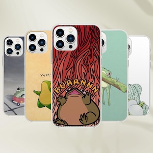 Custodia per telefono con rana divertente - Custodia con meme di rospo carino e animale per iPhone 16, 15 Pro Max, 14, 13, 12, 11 X, 8 Plus, Samsung S25 Ultra, S24, S23 FE, Pixel 9, 8