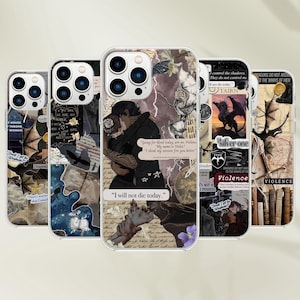 Coque de téléphone Fourth Wing - Art esthétique dragon livre fer flamme pour iPhone 16 Pro Max 15 14 13 12 11 X 8 Plus Samsung S25 Ultra S24 S23 S22