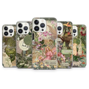 Fairy Aesthetic Handy Hülle - Bunny Cottagecore Art Cover für iPhone 15 Pro Max, 14, 13, 12, 11, 8 Plus, Samsung S23 Ultra, S22 S21 Pixel 8 7