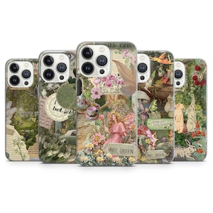 Fairy Aesthetic Phone Case - Bunny Cottagecore Art Cover for iPhone 15 Pro Max, 14, 13, 12, 11, 8 Plus, Samsung S23 Ultra, S22 S21 Pixel 8 7