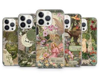 Fairy Aesthetic Phone Case - Bunny Cottagecore Art Cover für iPhone 15 Pro Max, 14, 13, 12, 11, 8 Plus, Samsung S23 Ultra, S22 S21 Pixel 8 7