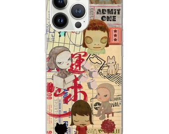 奈良美智のスマホケース - 抽象日本アート iPhone 用ギフト カバー