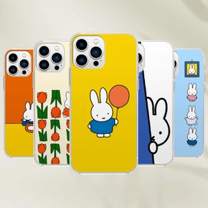 Nijntje-telefoonhoesje - Aesthetic Rabbit Bunny Cover voor iPhone 16 Pro Max 15 14 13 12 11 8 Plus Samsung S25 Ultra S24 S23 S22 S21 Pixel 9 8 7