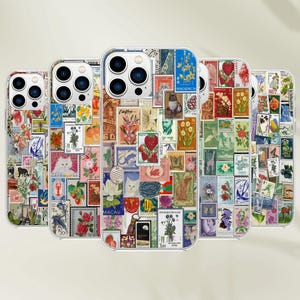 Étui pour téléphone vintage cachet de la poste - Étui pour iPhone 16 Pro Max 15 14 13 12 11 Plus, Samsung S25 Ultra S24 S23 S22 Pixel 8 7