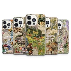 Fairy Garden Handyhülle - Flower Cottagecore Art Cover für iPhone 15 Pro Max, 14, 13, 12, 11, 8 Plus, Samsung S23 Ultra, S22 S21 Pixel 8 7