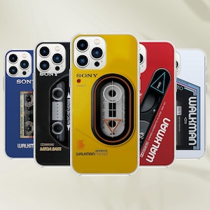 Custodia per telefono Walkman retrò - Cover vintage con musica nostalgica per iPhone 16 Pro Max 15 14 13 12 11 8 Plus, Samsung S25 Ultra S24 Pixel 9 8
