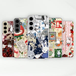 Coque de portable Miffy pour Samsung - Coque esthétique lapin coquette pour Samsung S25 Ultra S24 Plus S23 FE S22 S21 S20 Galaxy Note 20 A55 A16 A35
