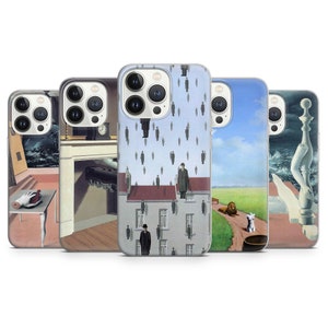 Custodia per telefono con dipinto di René Magritte - Cover con opera d'arte surreale per iPhone 15 Pro Max 14 13 12 11 8 Plus, Samsung S24 Ultra S23 S22 Pixel 8 7