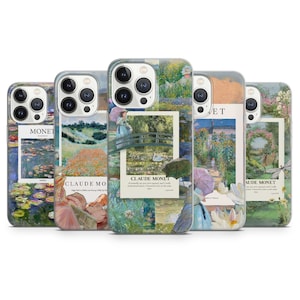 Coque de portable esthétique Claude Monet - Peinture artistique pour iPhone 15 Pro Max, 14, 13, 12, 11, 8 Plus, Samsung S23 Ultra, S22, S21 Pixel 8, 7