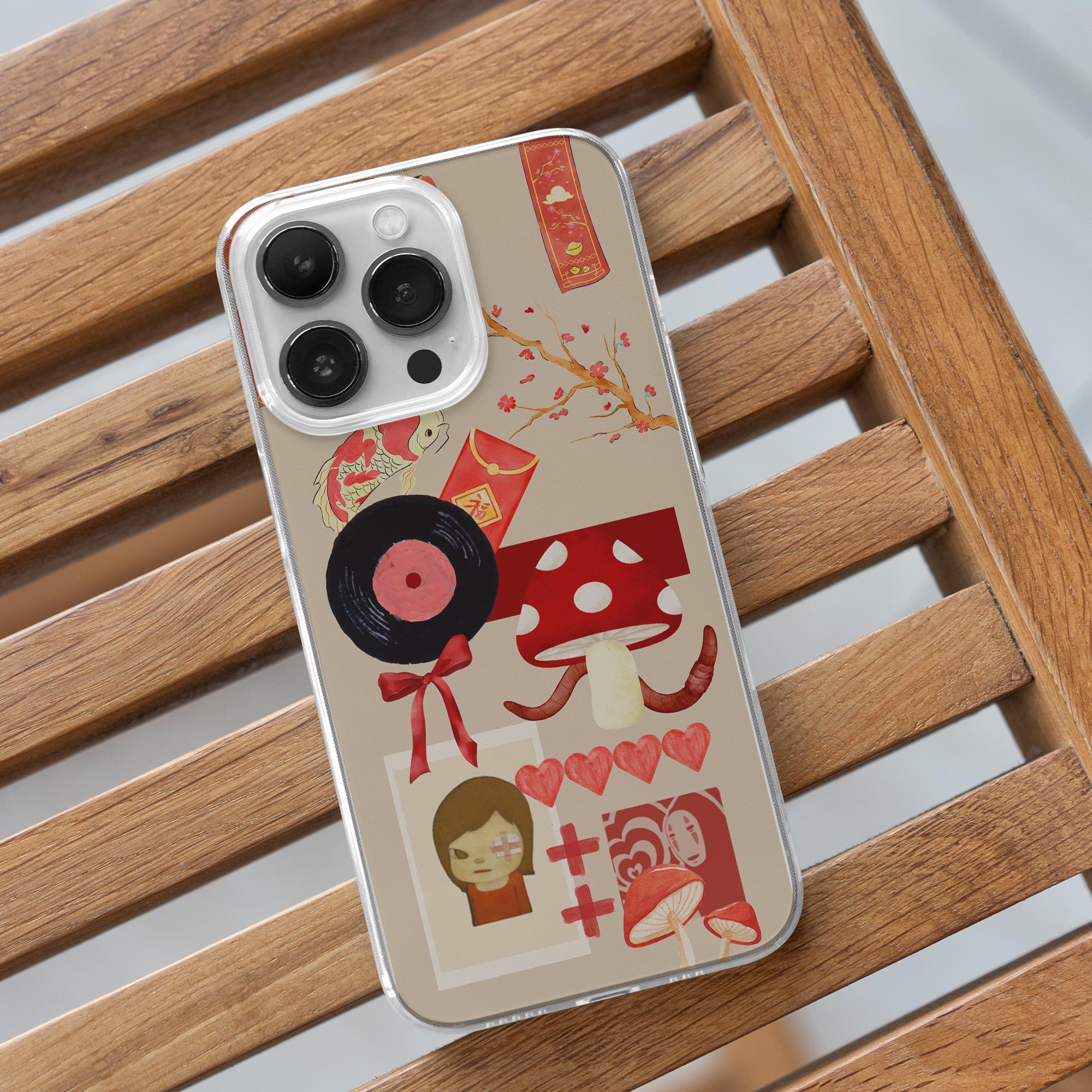 奈良美智のスマホケース - 抽象日本アート iPhone 用ギフト カバー