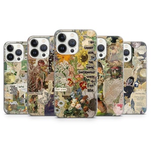 Coque de portable Fairy - Coque verte esthétique Cottagecore pour iPhone 15 Pro Max, 14, 13, 12, 11, 8 Plus, Samsung S23 Ultra, S22 S21 Pixel 8 7