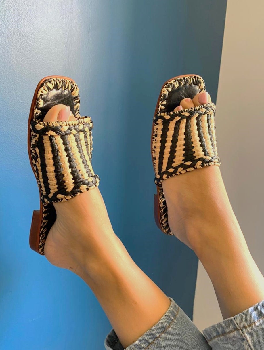 Sandalias de rafia de mujer para playa zapatilla de boda de rafia natural falt sandalia hecha a mano regalo de babouch marroquí para aquí mulas naturales de verano Zapatos Zapatos para mujer Sandalias 