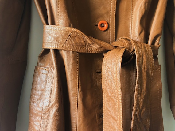 Vintage 70’s ESPAGNA Leather trench coat