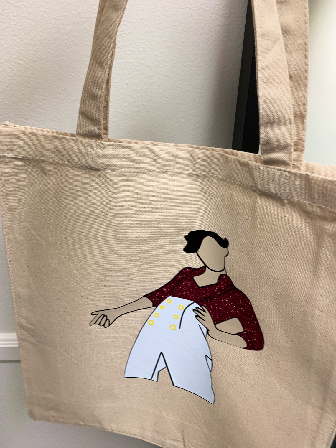 Glitter Harry Styles Fine Line Tote Bag Etsy