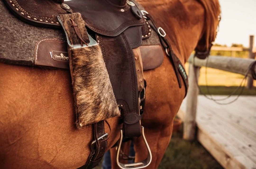 Cowhide Saddle Drink Holder, Cell Phone Holder, Saddle Bag, Western