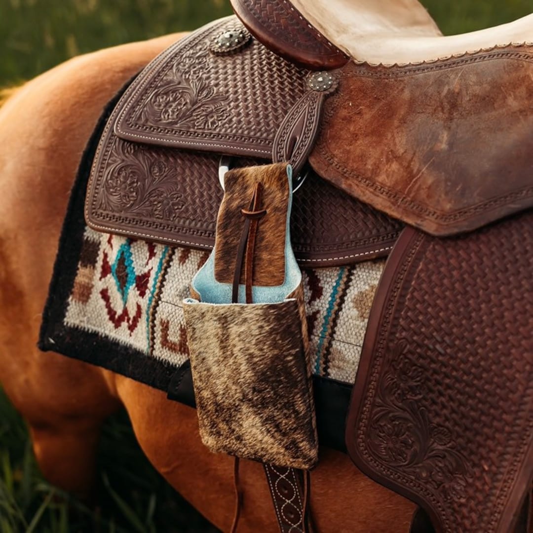 Saddle Drink Holder Genuine Cowhide Leather Etsy