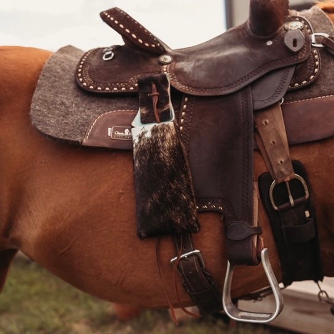 Cowhide Saddle Drink Holder, Saddle Phone Holder, Saddle Bag, Western