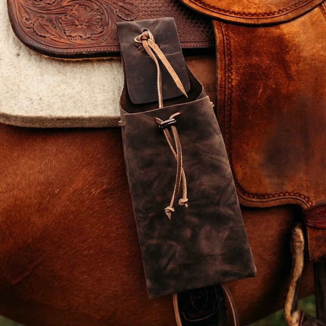 Leather Saddle Drink Holder Cell Phone Holder Horse Etsy