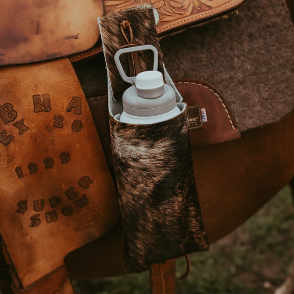 Cowhide Saddle Drink Holder, Cell Phone Holder, Bag, Western Birthday Gift, Cowboy, Cowgirl, Ranch, Dude Ranch, Horse Tack