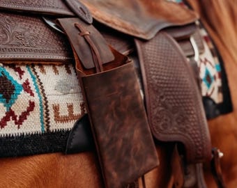 Leather Saddle Drink Holder – Western Horse Cup Holder for Trail Riding – Cowboy Saddle Accessory – Gift for Horse Rider