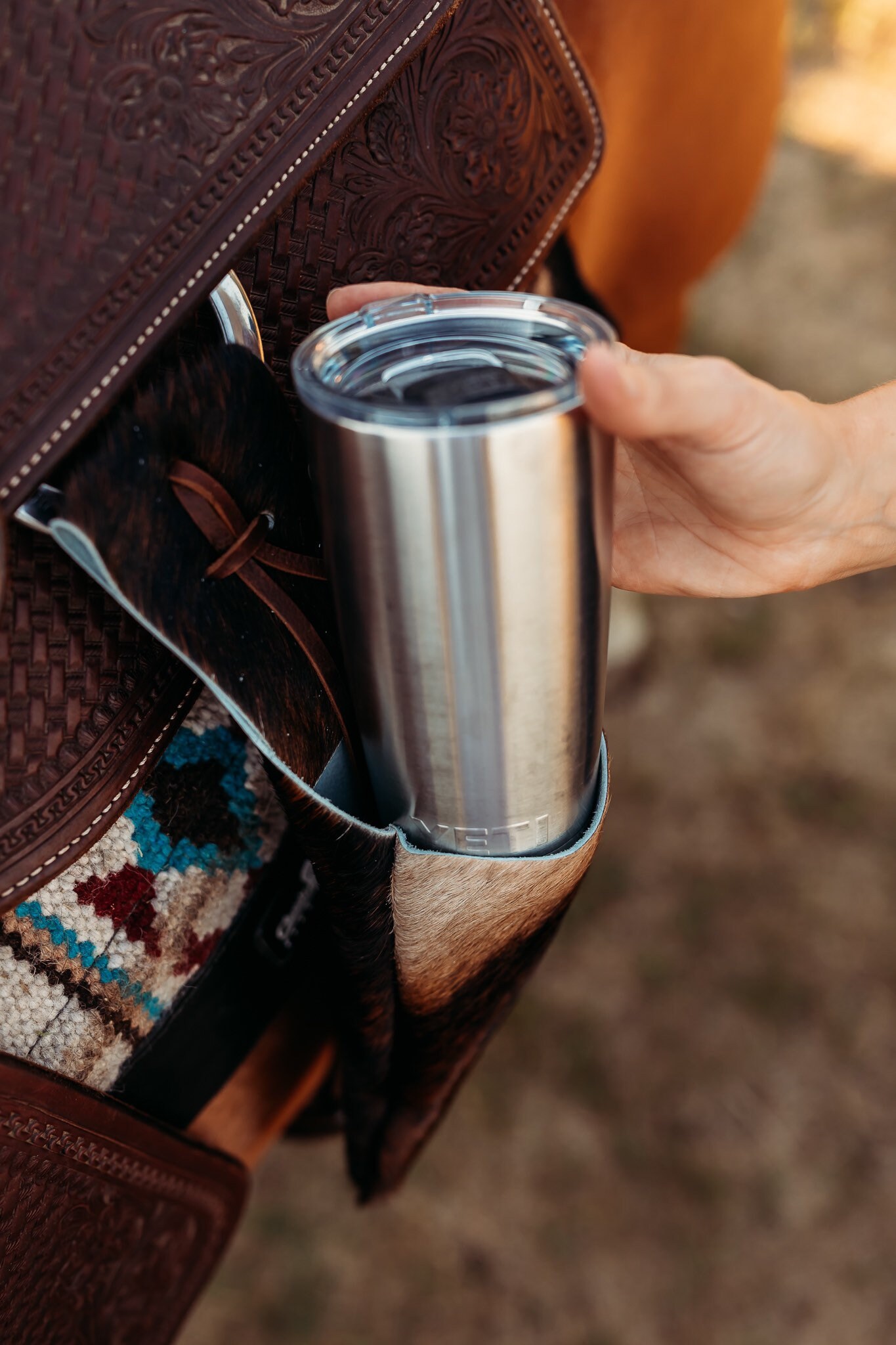 Cowhide Saddle Drink Holder sellers Choice Etsy