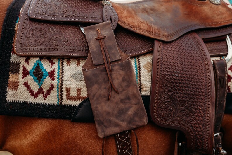 SHORTY CUSTOM Saddle Drink Holder, Saddle Cell Phone Holder, Saddle Bag, Cowboy, Ranch, Personalized Western Gift, Saddle Club, Horse Show image 2