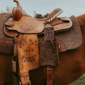 SHORTY CUSTOM Saddle Drink Holder, Saddle Phone Holder, Western Gift, Cowboy, Personalized Western Gift, Horse, Rodeo Awards, Mother's Day image 2