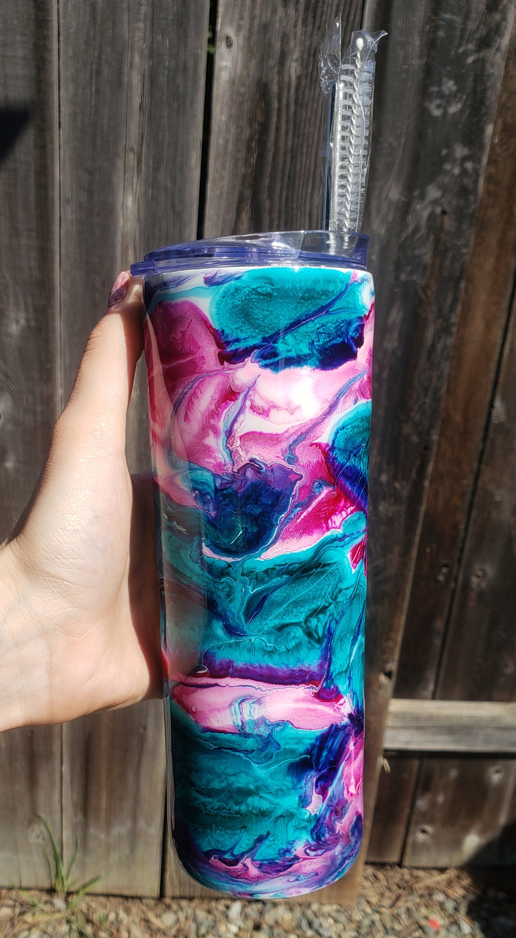Alcohol ink tumbler Abstract Epoxy Tumbler Custom Tumblers Etsy