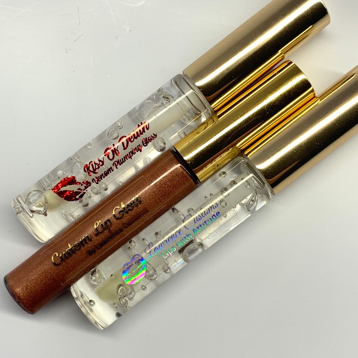 Foiled lip gloss tube labels/Holographic tube label/lip gloss Etsy