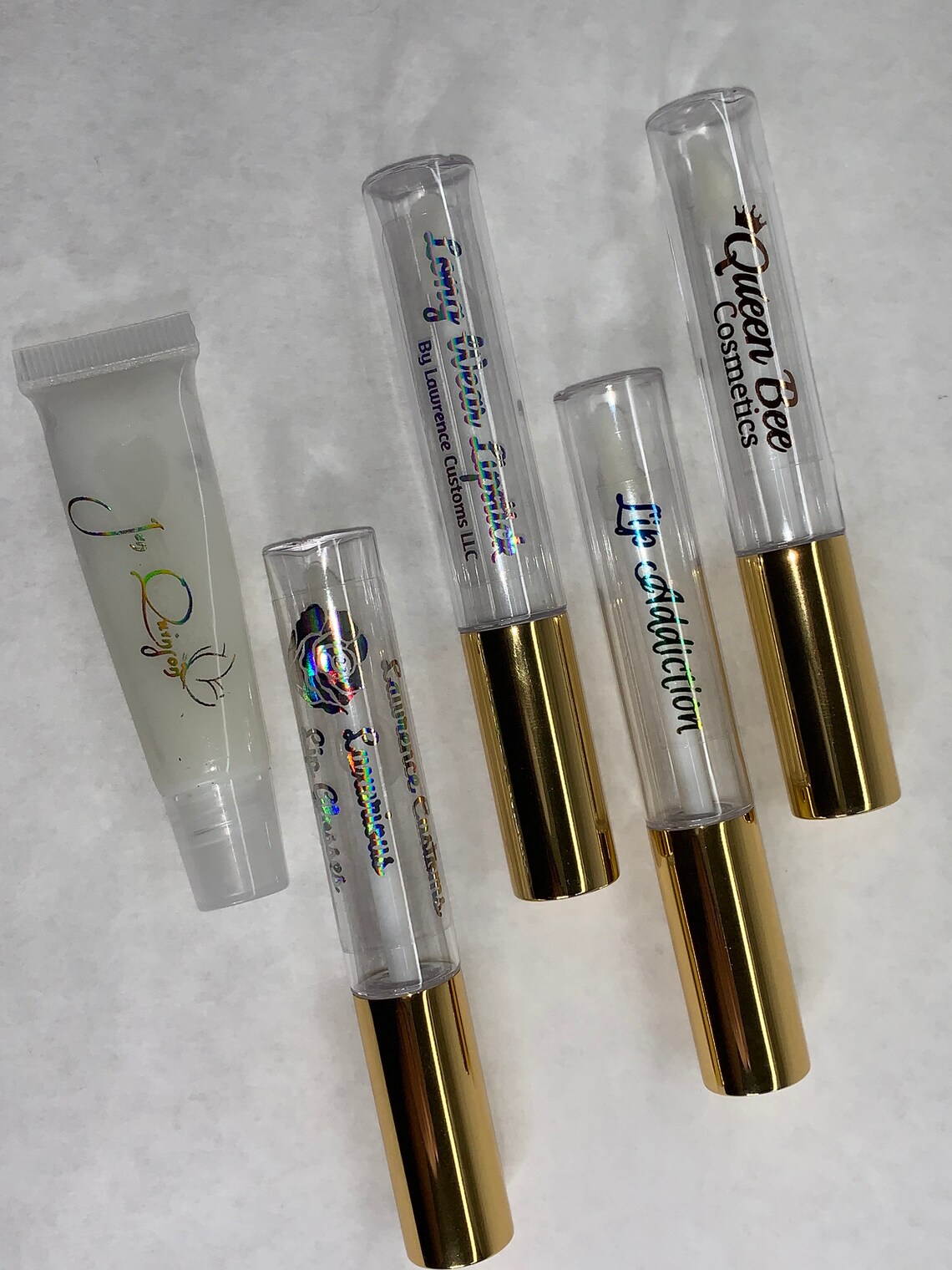 Foiled lip gloss tube labels/Holographic tube label/lip gloss Etsy