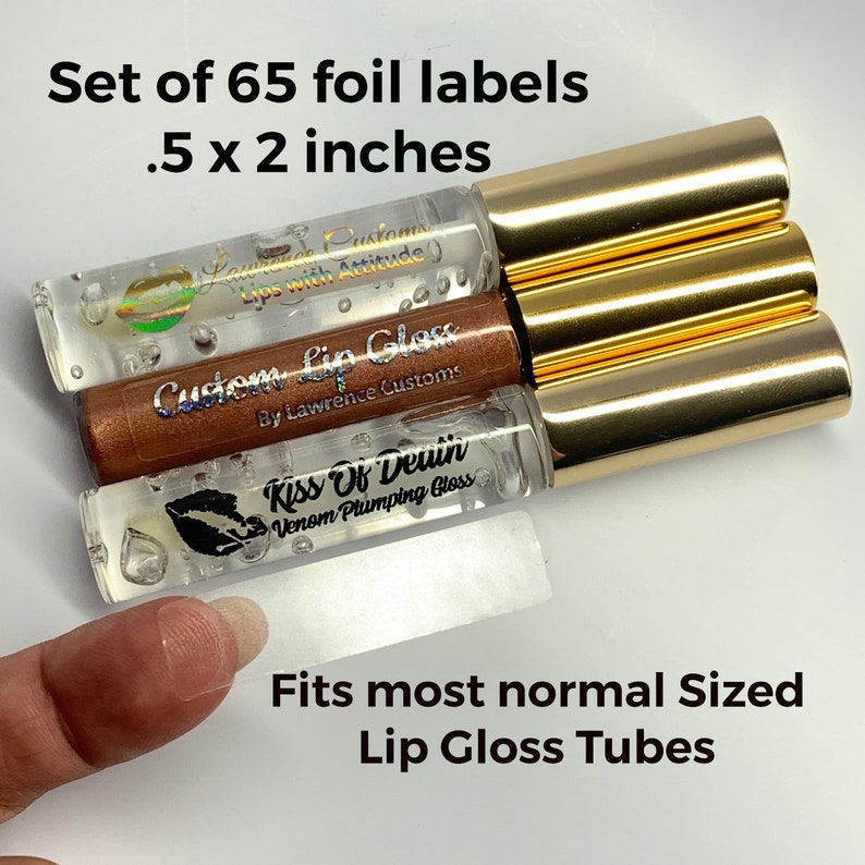 foiled lip gloss tube labelsholographic tube labellip gloss etsy