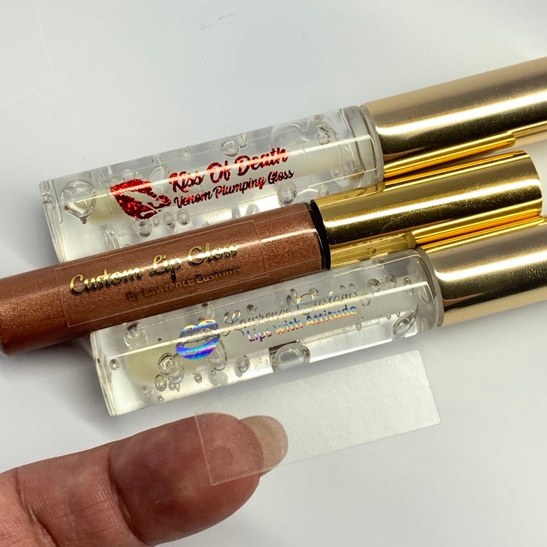 foiled lip gloss tube labelsholographic tube labellip gloss etsy