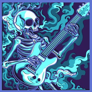 Guitarist Skeleton Multilayer SVG. CNC. Cricut. Paper cutting. Laser cut file. 3D layer. Glowforge.
