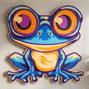 Frog Multilayer SVG. CNC. Cricut. Paper cutting. Laser cut file. 3D layer. Glowforge.