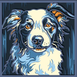 Border Collie Multilayer SVG. CNC. Cricut. Paper cutting. Laser cut file. 3D layer. Glowforge.