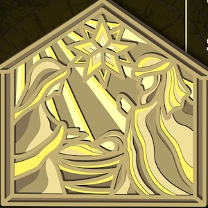Nacimiento SVG multicapa. CNC. Cricut. Corte de papel. Archivo cortado con láser. Capa 3D. Glowforge.